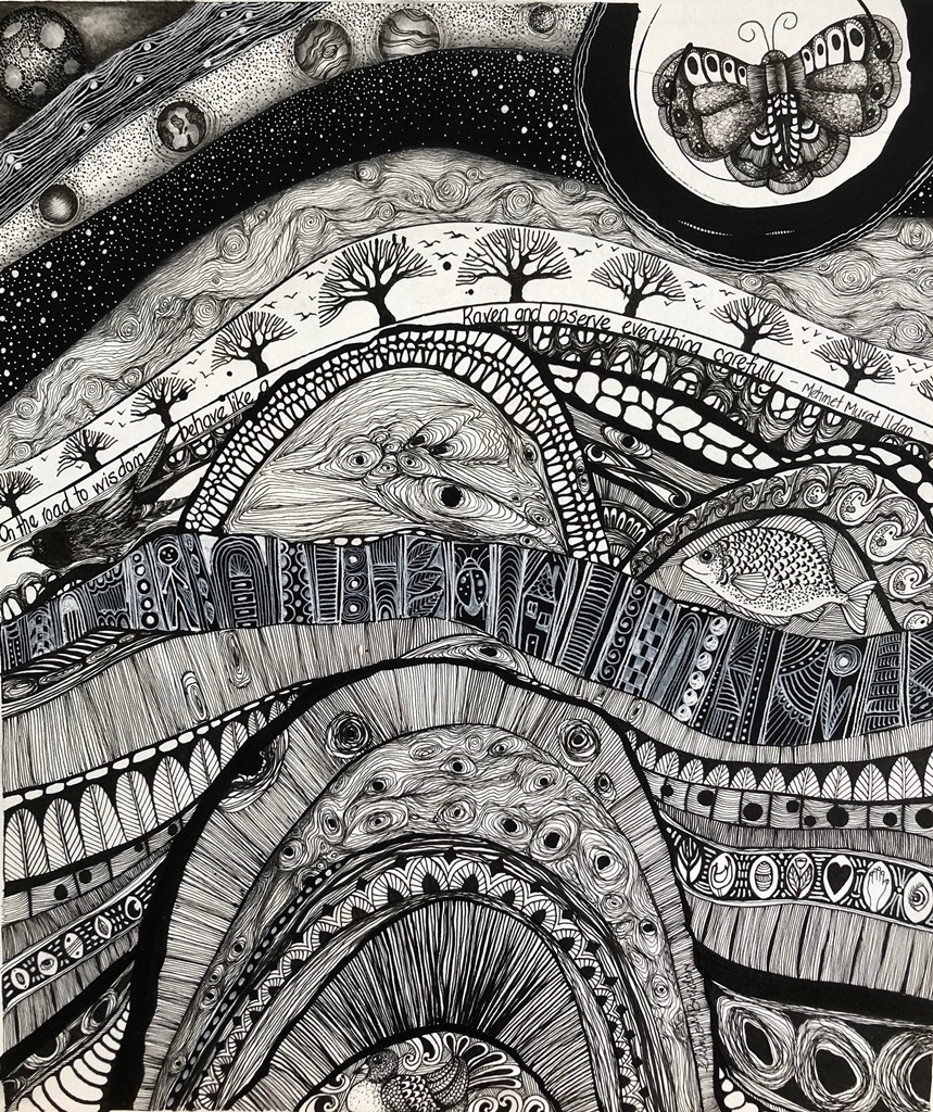 'Mind Walks' Drawing